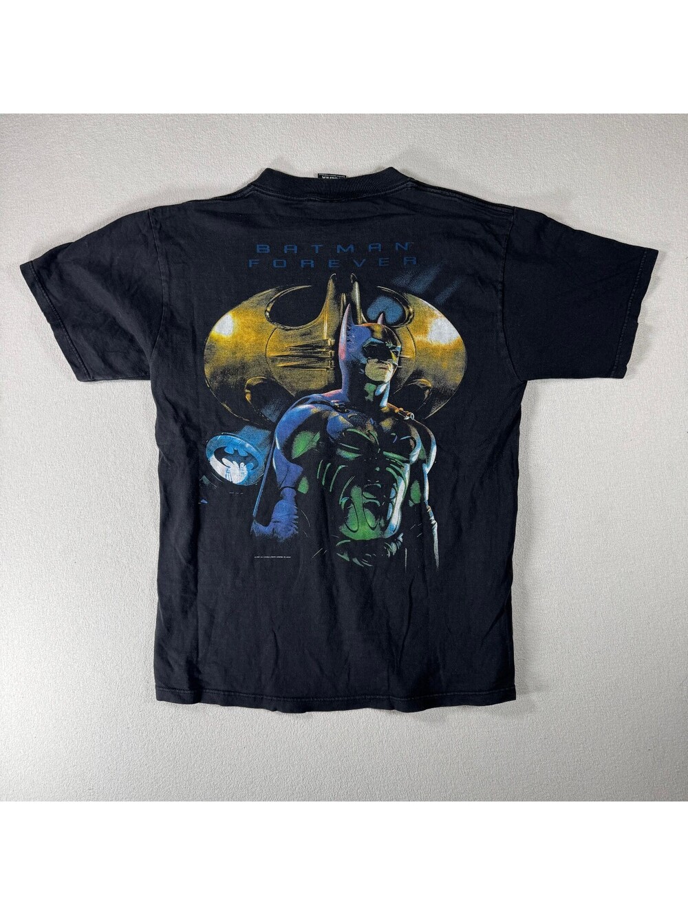 Vintage 1996 Batman Forever Movie Promo Gaint Tultex T-Shirt Black Size L